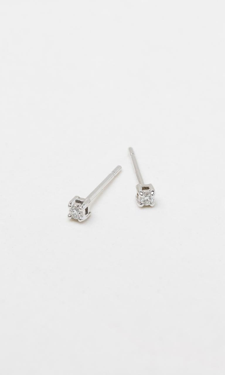 Hogans Family Jewellers 18K WG 0.05ct TDW Round Brilliant Diamond Solitaire Stud Earrings