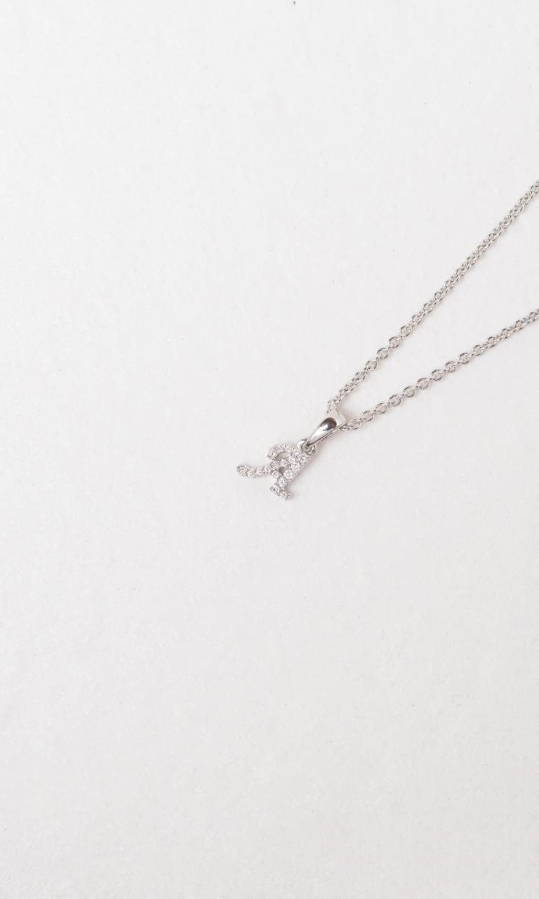 Hogans Family Jewellers 18K WG 0.06ct TDW 'A' Initial Diamond Set Pendant
