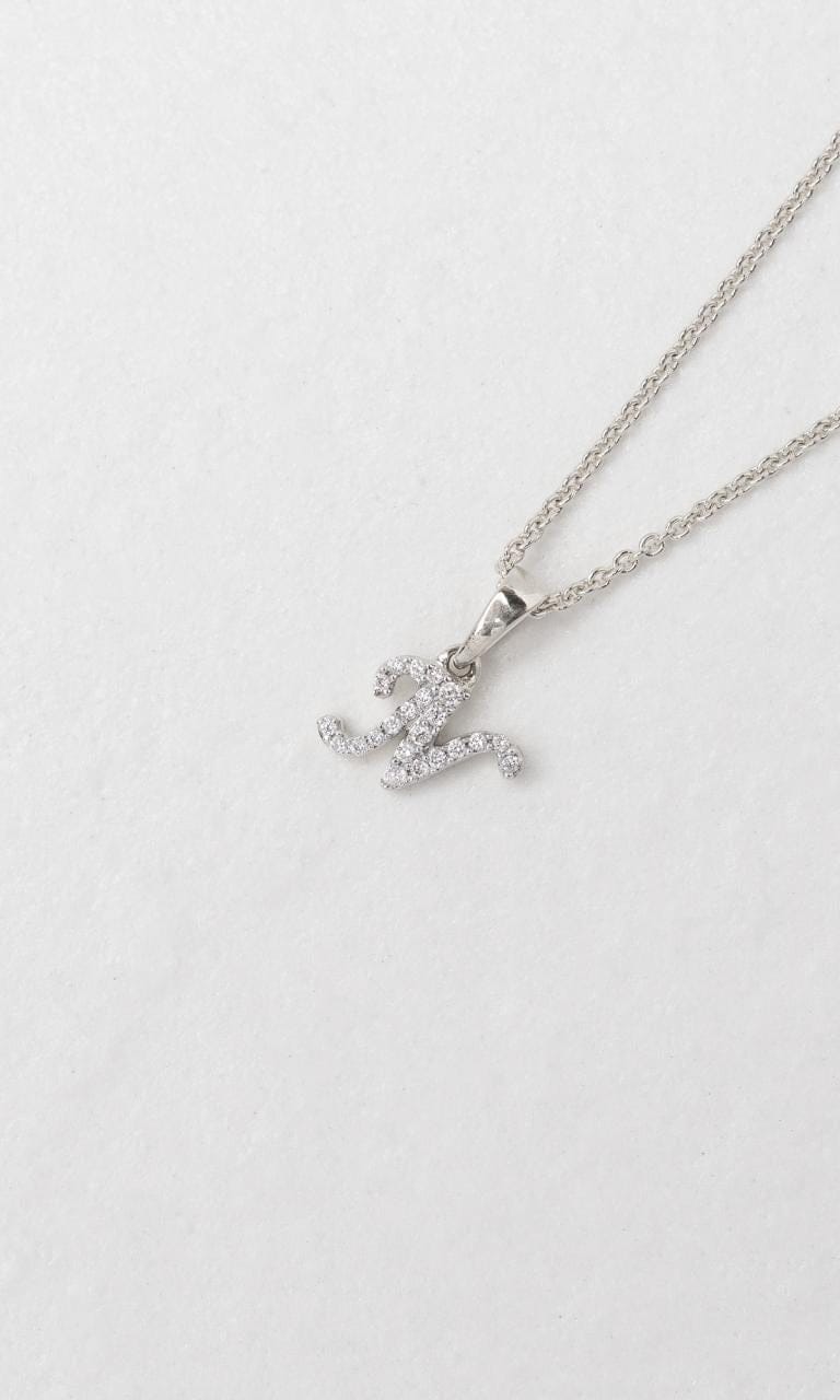 Hogans Family Jewellers 18K WG 0.06ct TDW 'N' Initial Diamond Set Pendant