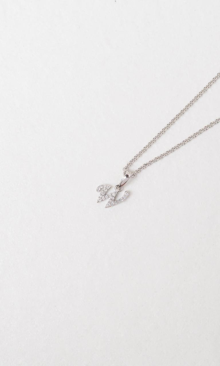 Hogans Family Jewellers 18K WG 0.07ct TDW 'W' Initial Diamond Set Pendant