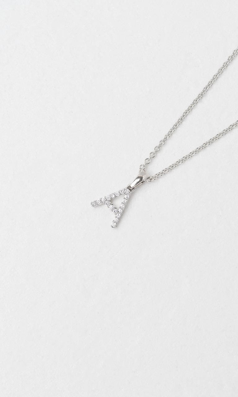 Hogans Family Jewellers 18K WG 0.08ct TDW 'A' Initial Diamond Set Pendant