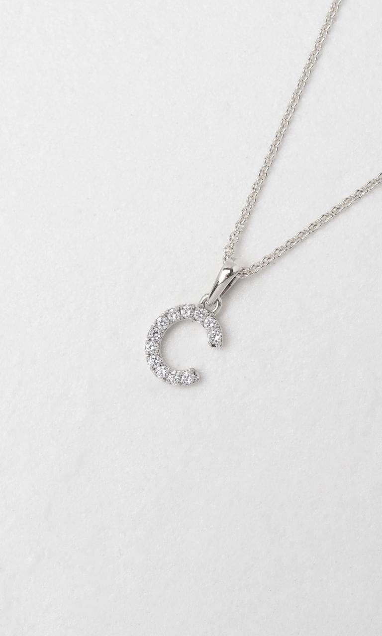 Hogans Family Jewellers 18K WG 0.10ct TDW 'C' Initial Diamond Set Pendant