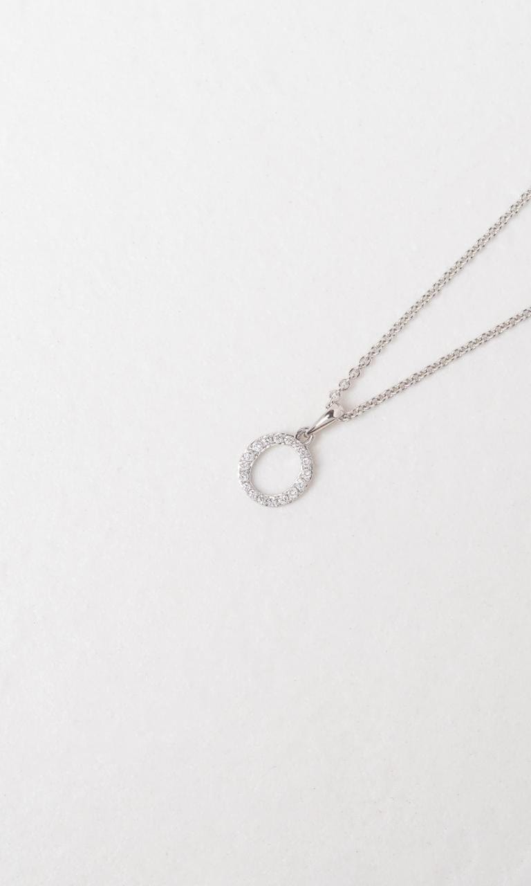 Hogans Family Jewellers 18K WG 0.10ct TDW 'O' Initial Diamond Set Pendant