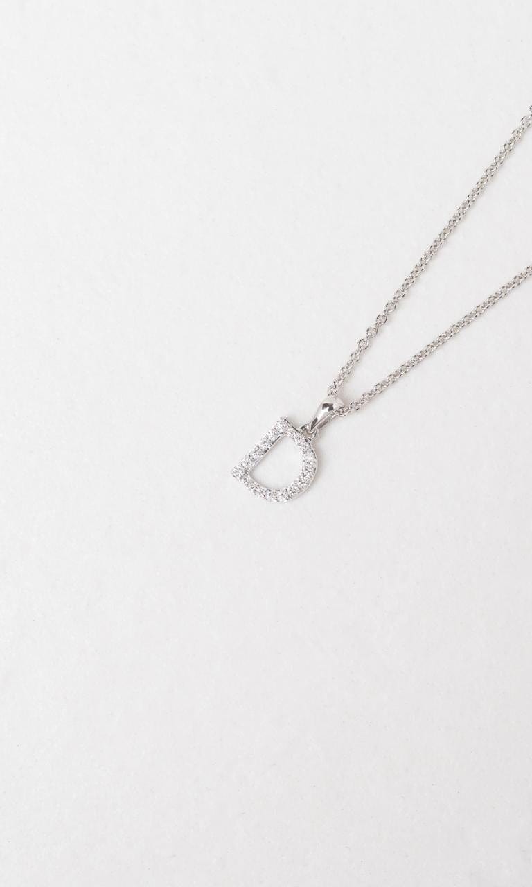Hogans Family Jewellers 18K WG 0.135ct TDW 'D' Initial Diamond Set Pendant