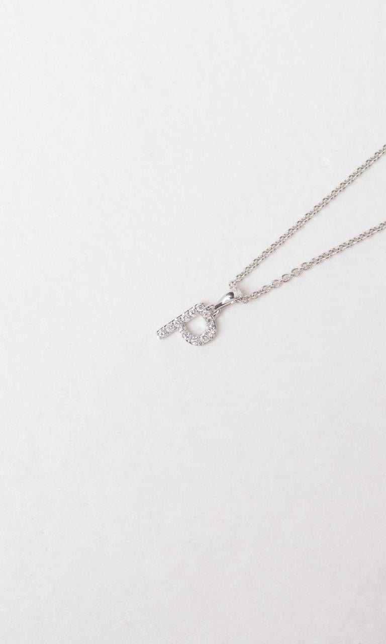 Hogans Family Jewellers 18K WG 0.13ct TDW 'P' Initial Diamond Set Pendant