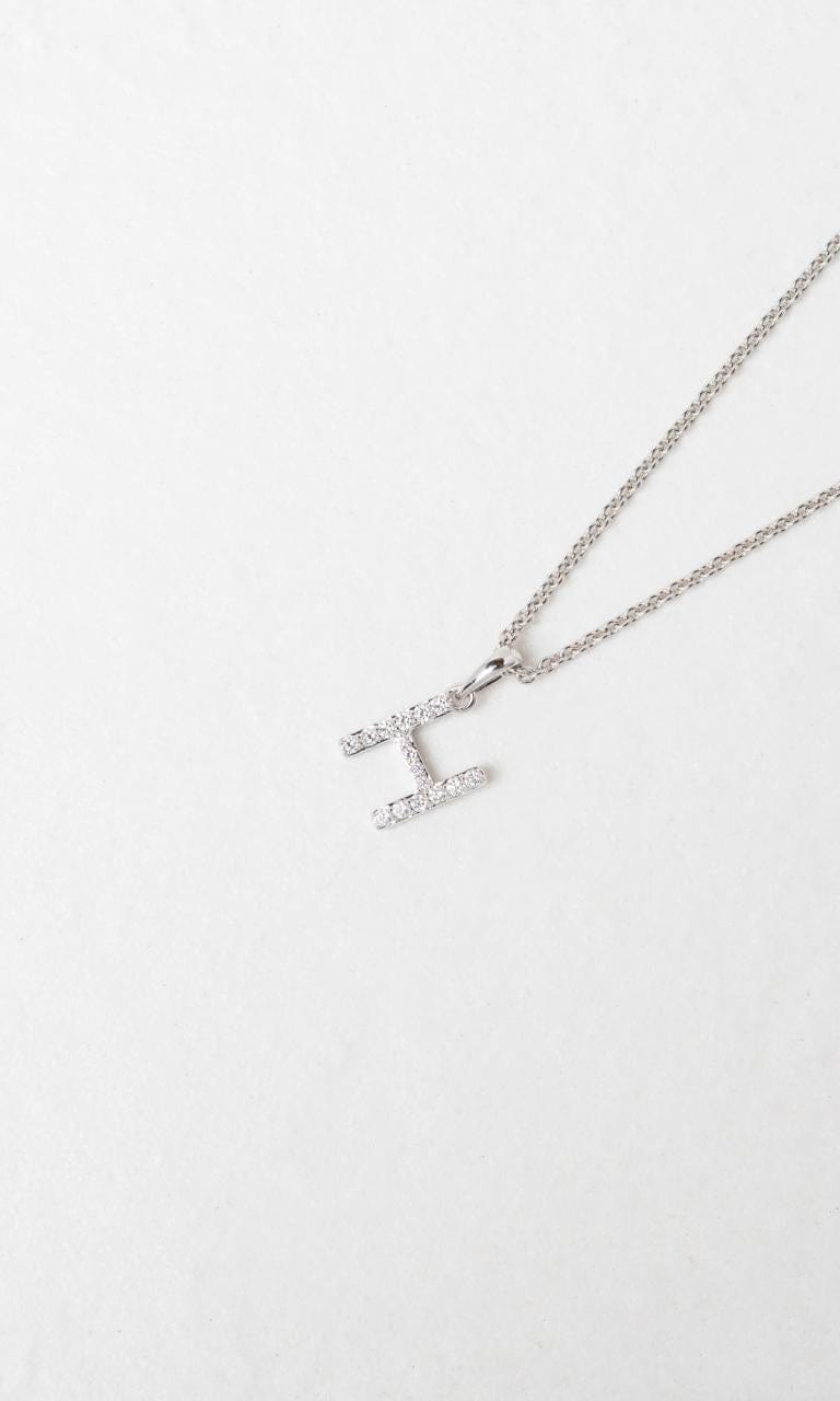 Hogans Family Jewellers 18K WG 0.14ct TDW 'H' Initial Diamond Set Pendant