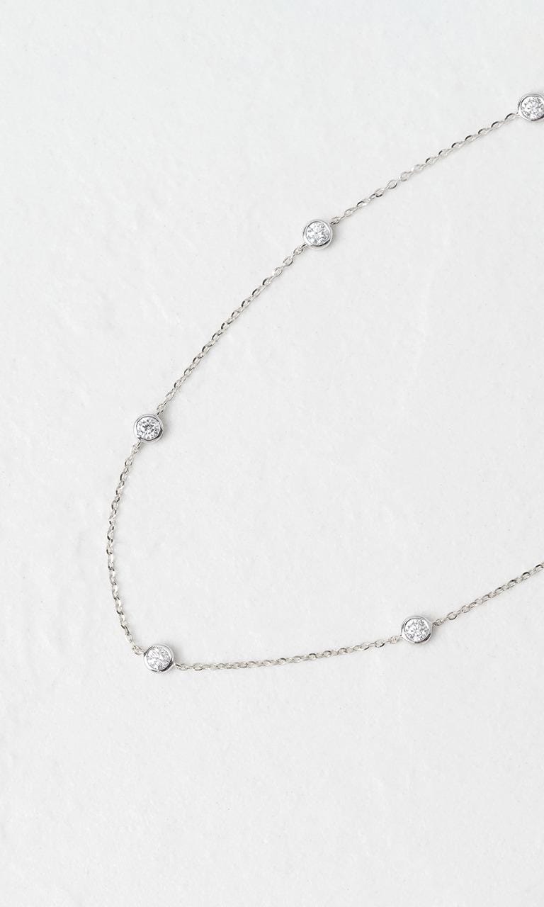 Hogans Family Jewellers 18K WG 0.16ct TDW Round Brilliant Cut Diamond Necklace