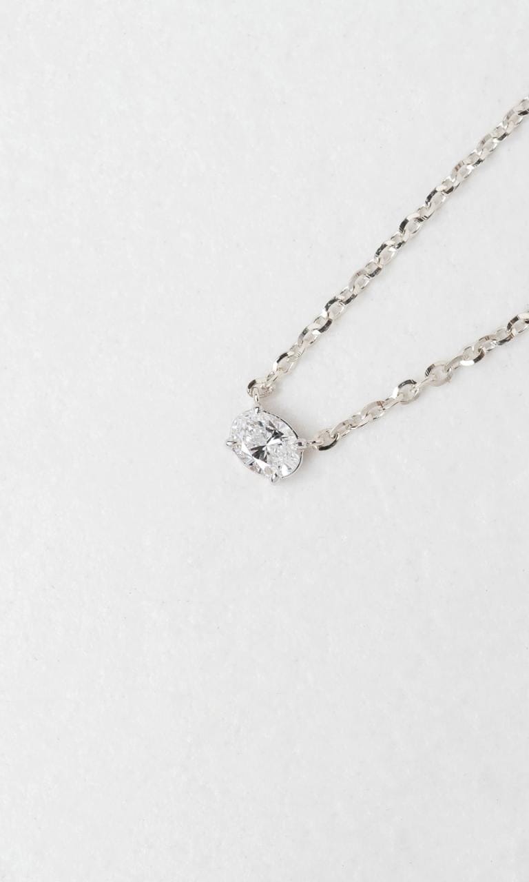 Hogans Family Jewellers 18K WG 0.212ct Oval Cut Diamond Necklace