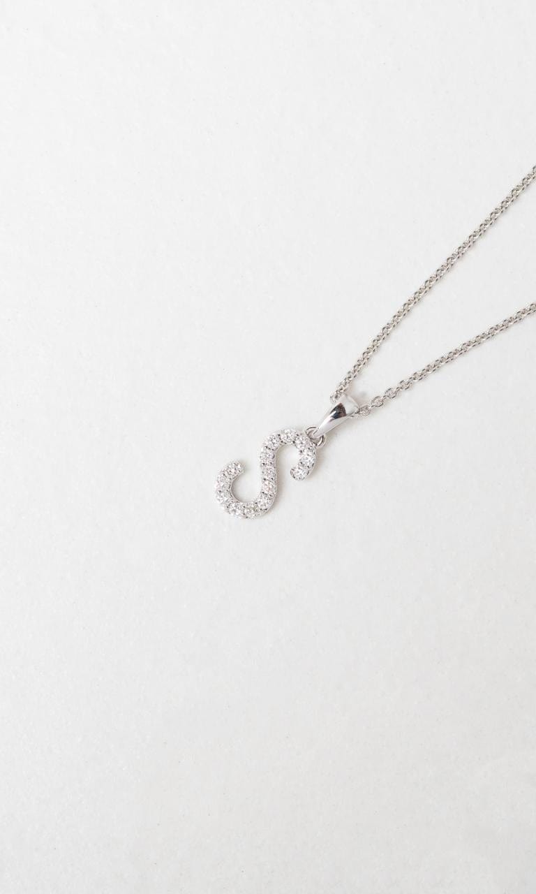 Hogans Family Jewellers 18K WG 0.21ct TDW 'S' Initial Diamond Set Pendant
