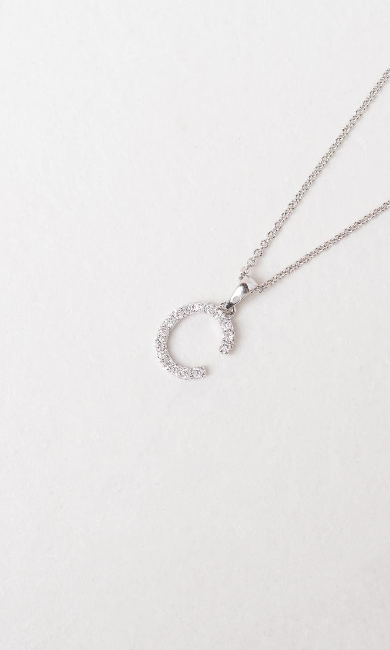 Hogans Family Jewellers 18K WG 0.25ct TDW 'C' Initial Diamond Set Pendant