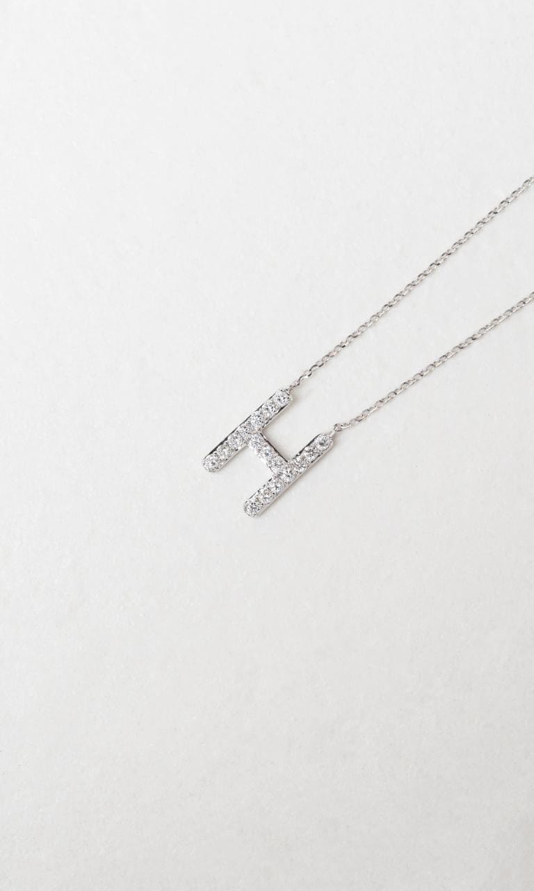 Hogans Family Jewellers 18K WG 0.26ct TDW 'H' Initial Diamond Set Necklace