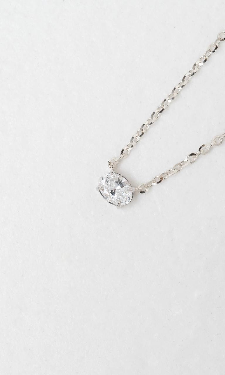 Hogans Family Jewellers 18K WG 0.307ct Oval Cut Diamond Necklace