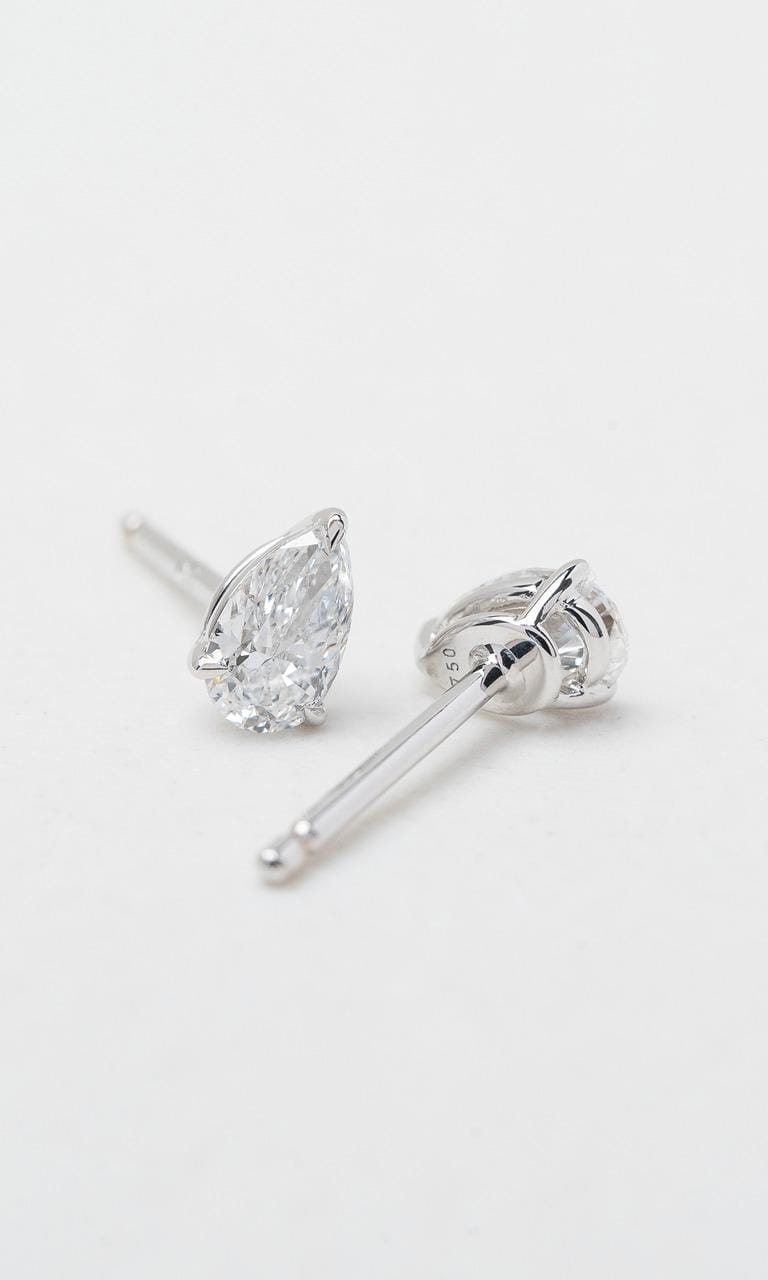 Hogans Family Jewellers 18K WG 0.50ct TDW Pear Cut Diamond Solitaire Stud Earrings