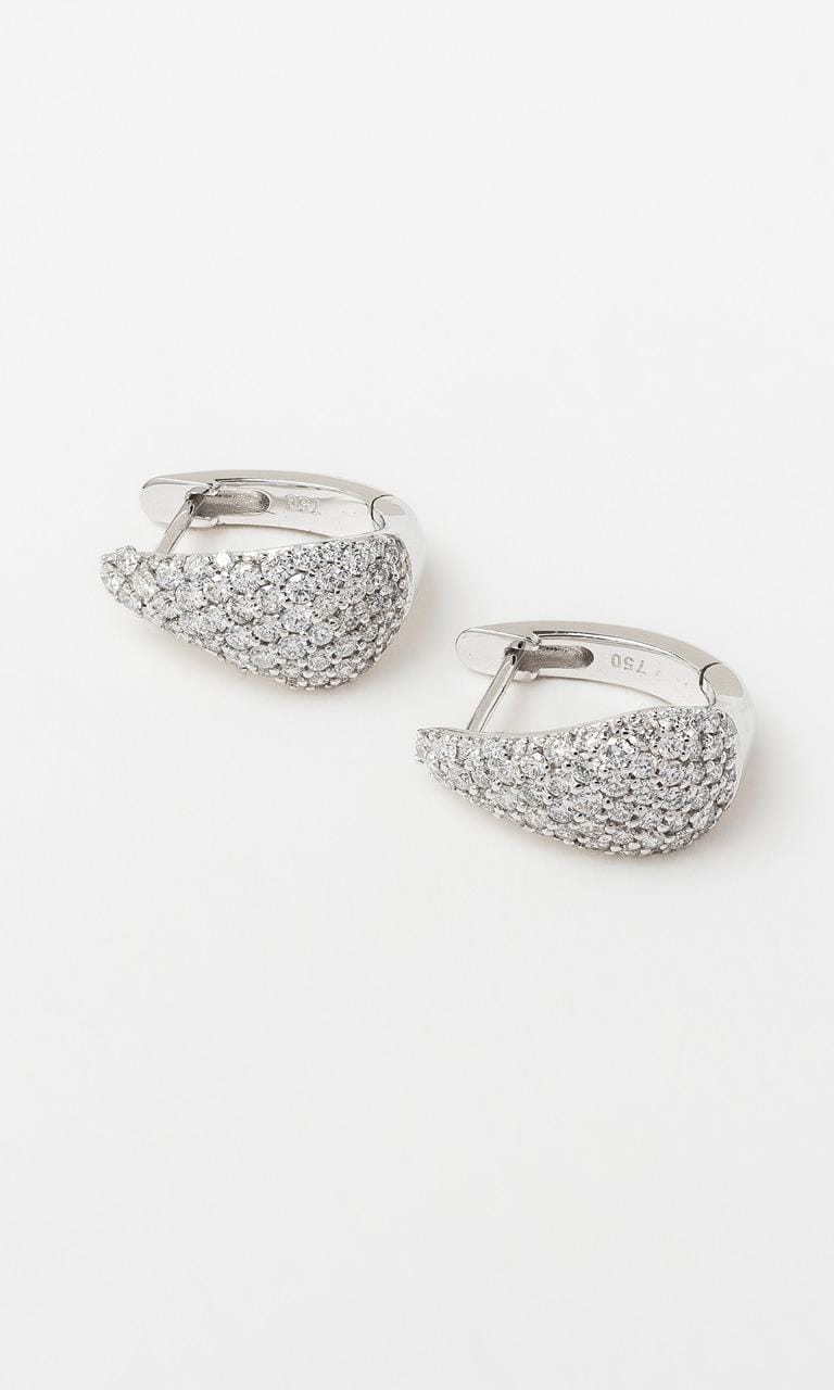 Hogans Family Jewellers 18K WG 0.50ct TDW Round Brilliant Cut Diamond Huggie Earrings