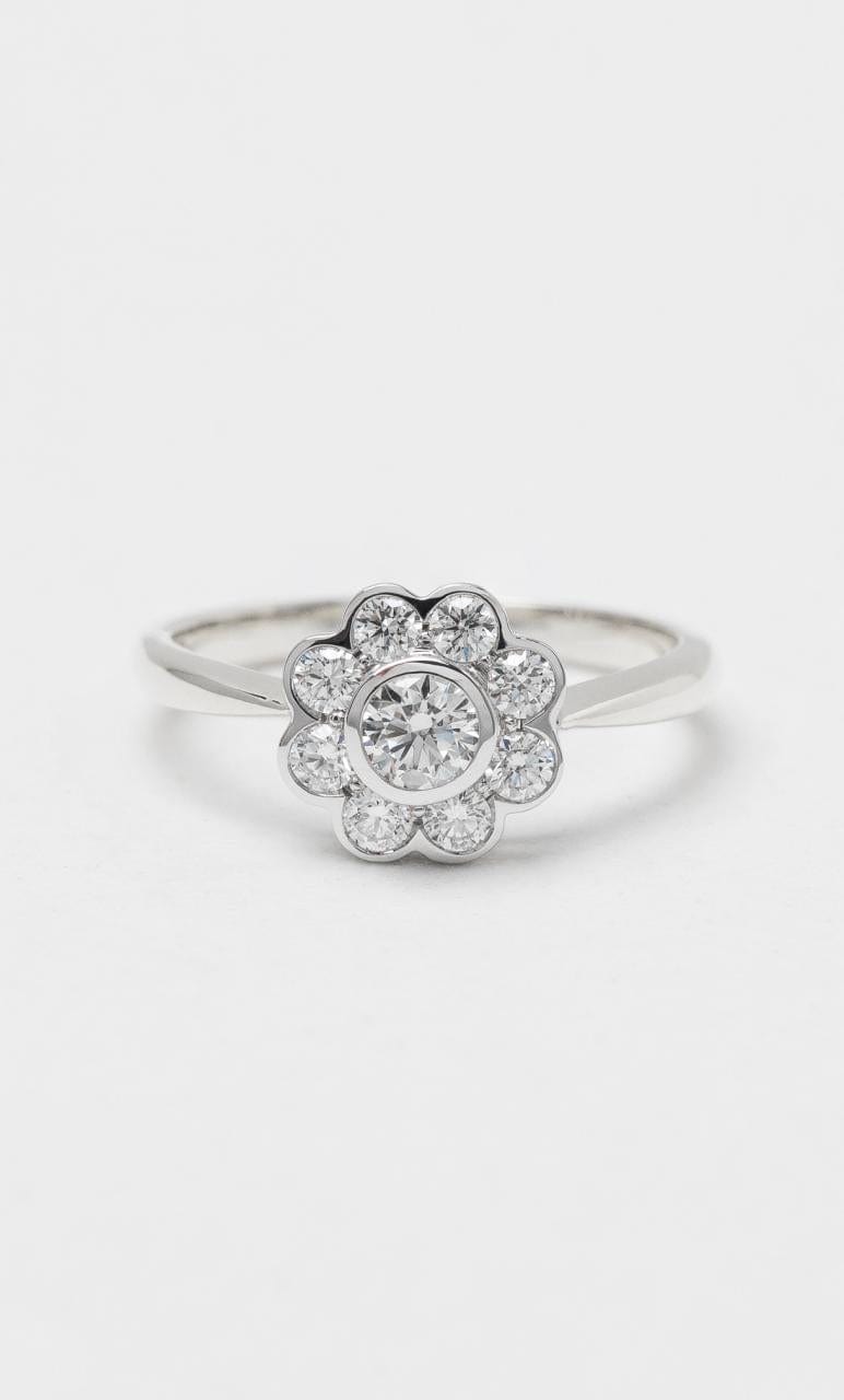 Hogans Family Jewellers 18K WG 0.50ct TDW Round Brilliant Diamond Floral Ring