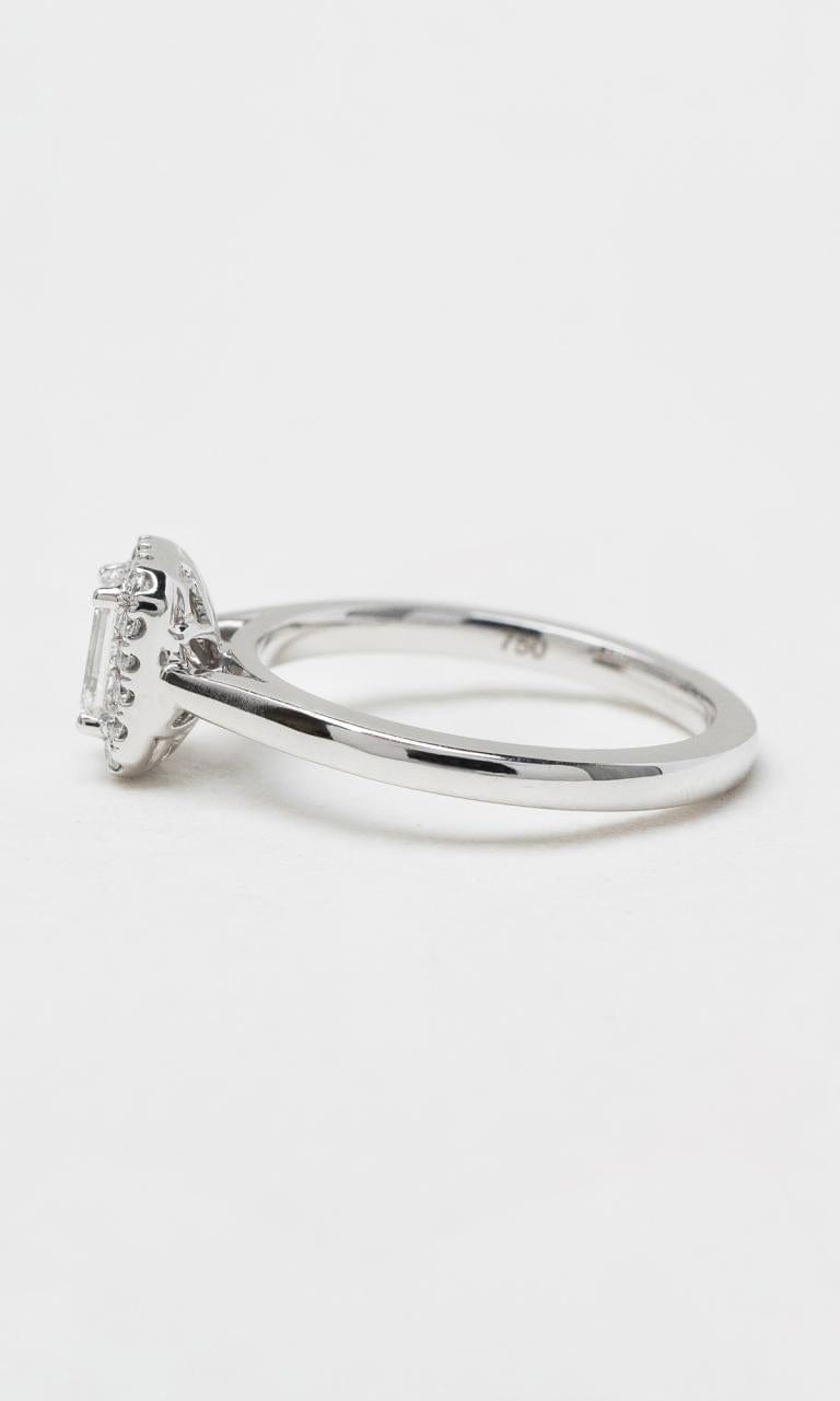 Hogans Family Jewellers 18K WG 0.66ct TDW Emerald Cut Diamond Halo Ring