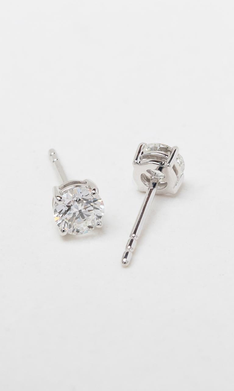 Hogans Family Jewellers 18K WG 0.80ct TDW Round Brilliant Cut Diamond Solitaire Stud Earrings