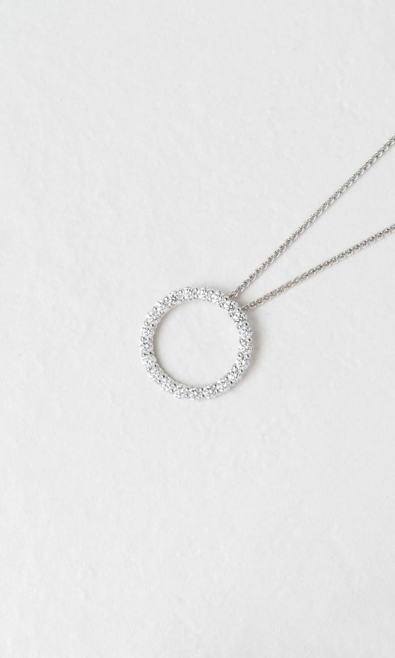Hogans Family Jewellers 18K WG 1.00ct TDW Diamond Circle Pendant
