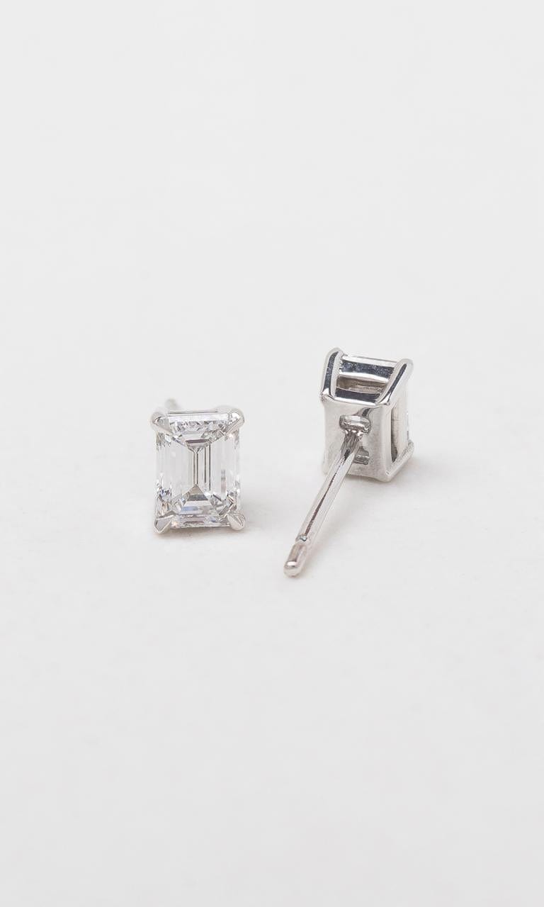 Hogans Family Jewellers 18K WG 1.00CT TDW Emerald Cut Diamond Solitaire Stud Earrings