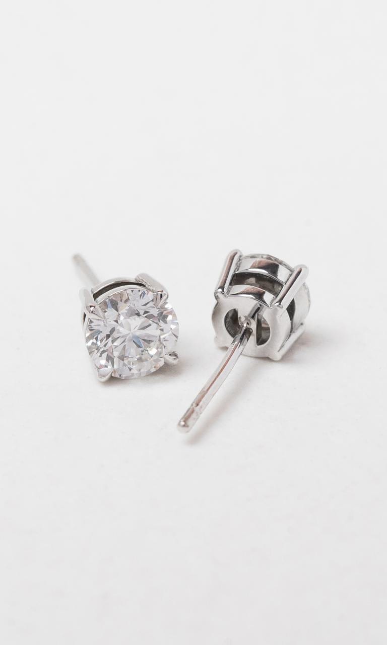 Hogans Family Jewellers 18K WG 1.50ct TDW Round Brilliant Cut Diamond Solitaire Stud Earrings