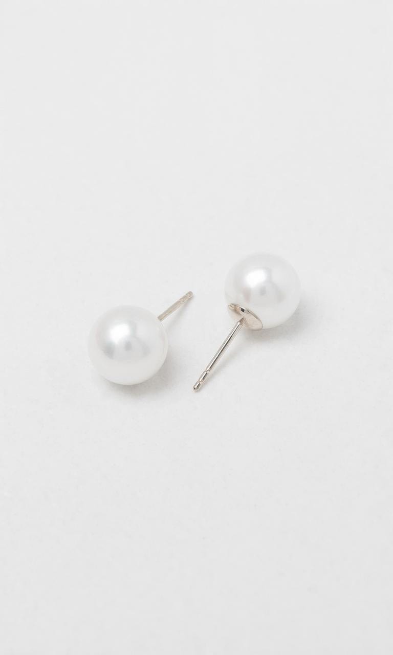 Hogans Family Jewellers 18K WG 10mm South Sea Button Pearl Stud Earrings