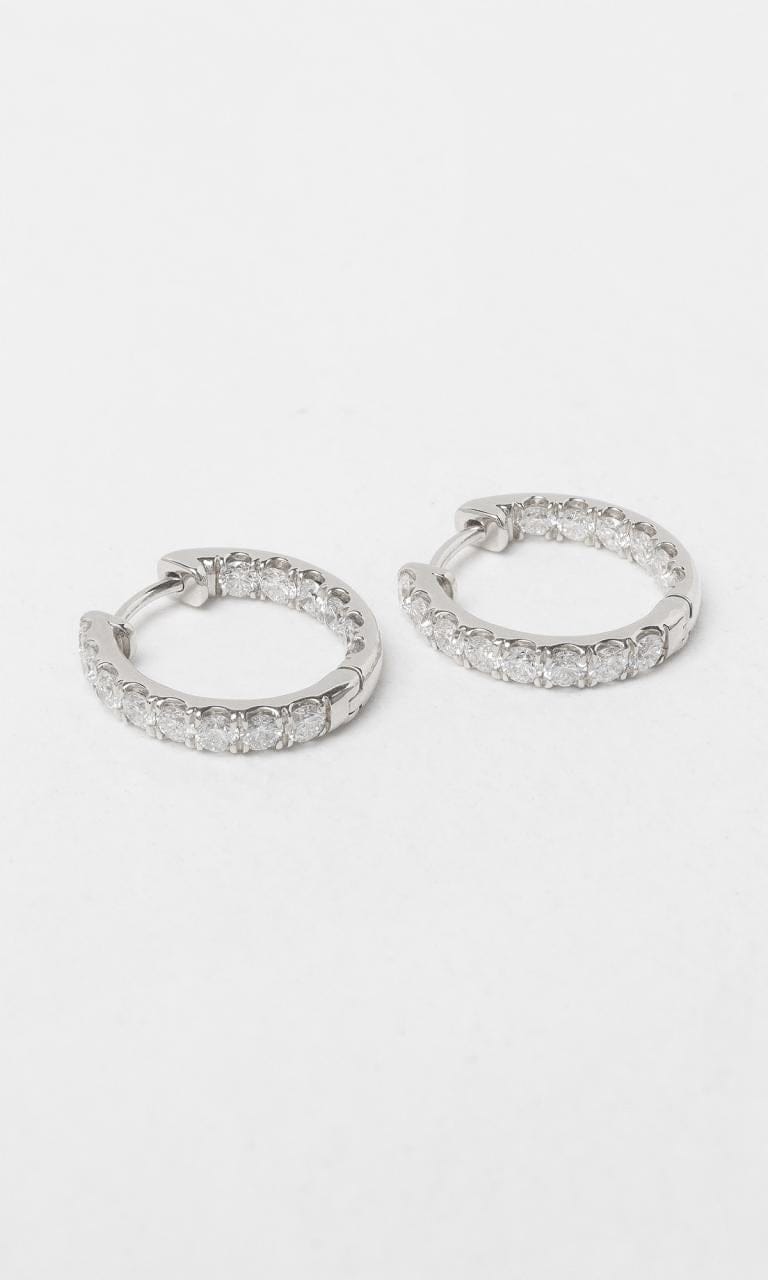 Hogans Family Jewellers 18K WG 2.11ct TDW Round Brilliant Cut Huggie Earrings