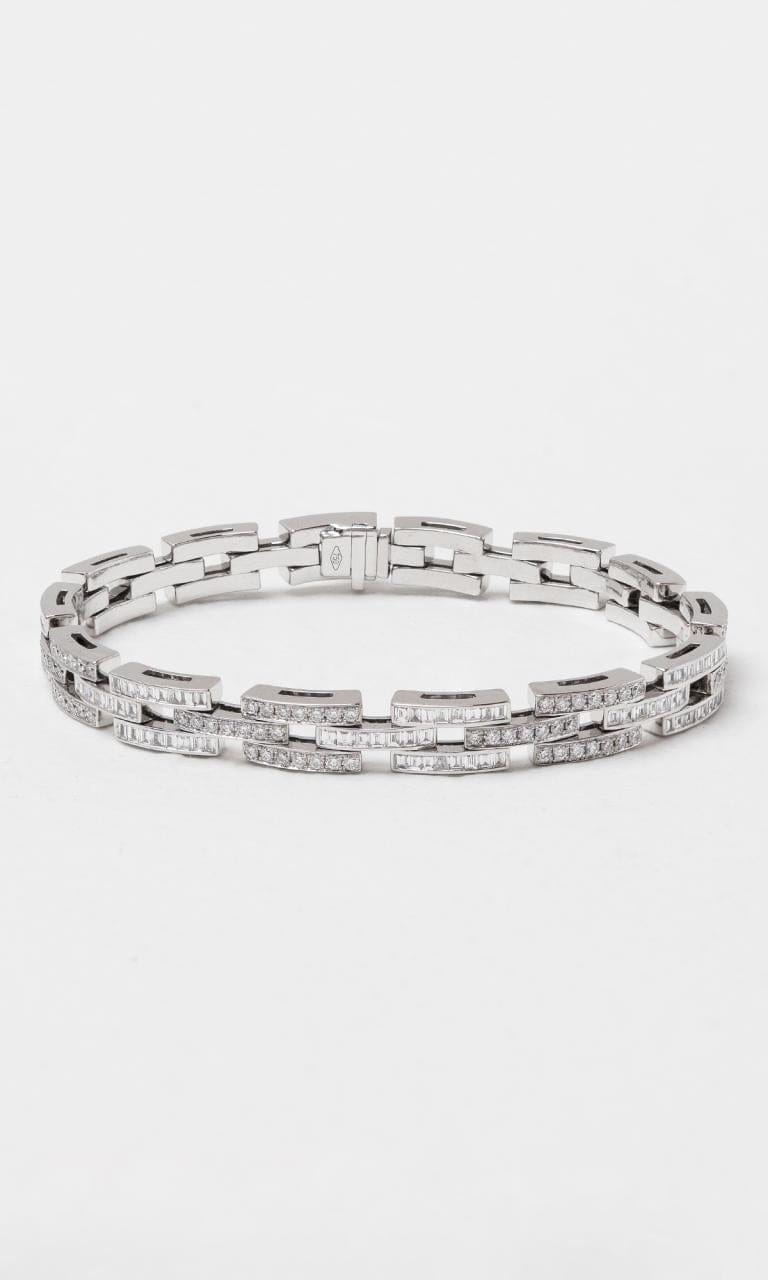 Hogans Family Jewellers 18K WG 3.94ct TDW Baguette Cut Diamond Tennis Bracelet