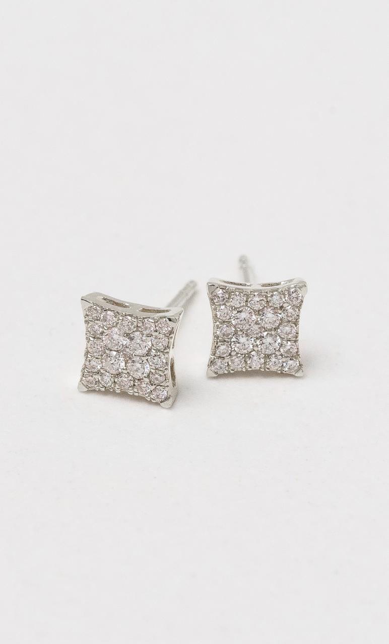 Hogans Family Jewellers 18K WG 4 Point Diamond Cluster Stud Earrings