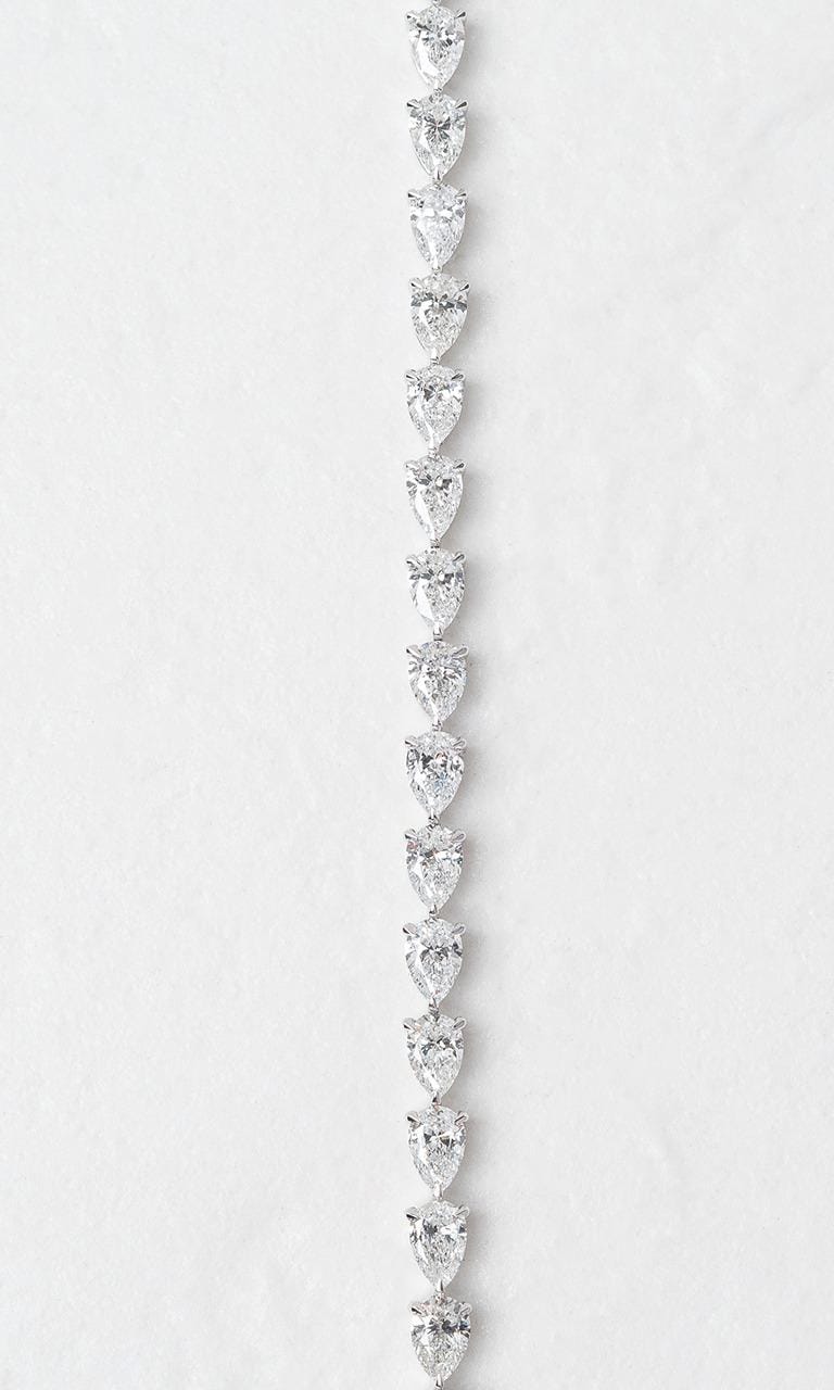 Hogans Family Jewellers 18K WG 5.00ct TDW Pear Cut Diamond Tennis Bracelet