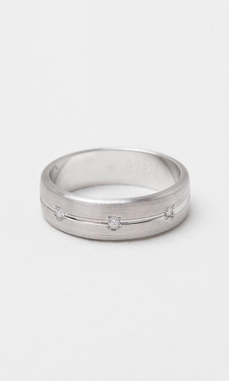 Hogans Family Jewellers 18K WG 6.5mm 0.06ct TDW Round Brilliant Cut Diamond Gents Band