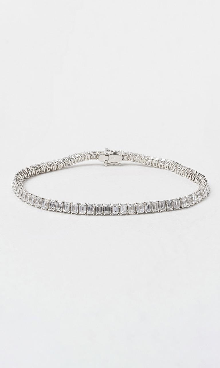 Hogans Family Jewellers 18K WG 7.40ct TDW Emerald Cut Diamond Tennis Bracelet
