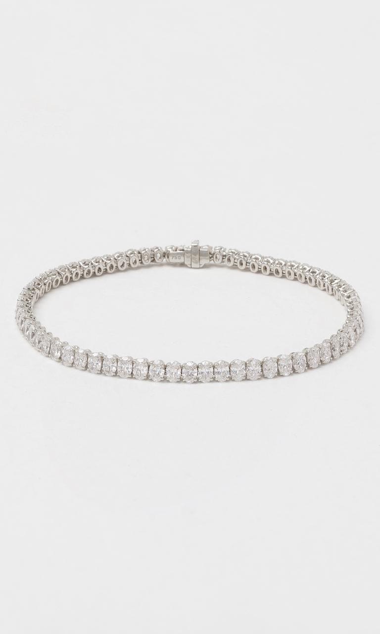Hogans Family Jewellers 18K WG 9.11ct TDW Oval Cut Diamond Tennis Bracelet