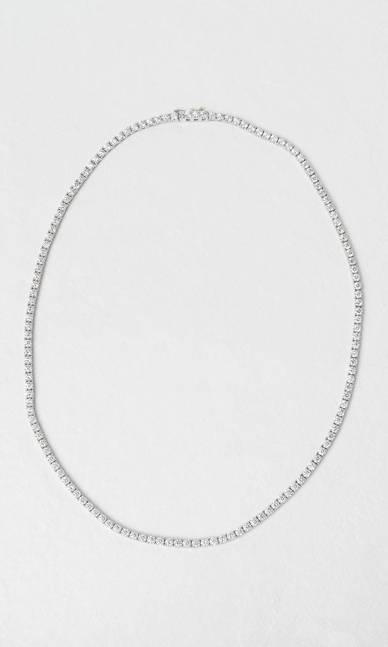 Hogans Family Jewellers 18K WG 9.60ct TDW Round Brilliant Cut Diamond Tennis Necklace