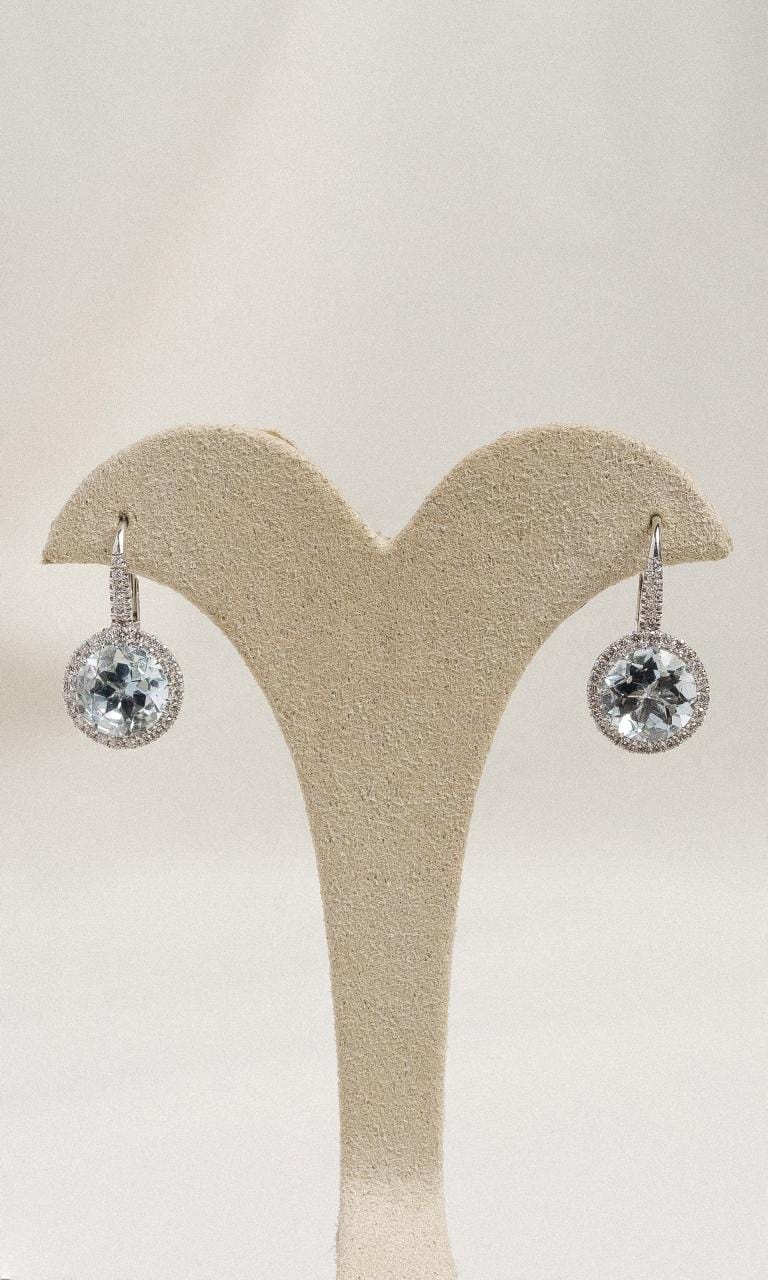 Hogans Family Jewellers 18K WG Aquamarine Drop Earrings