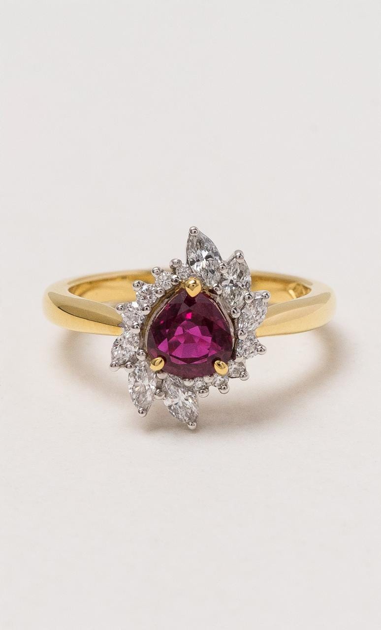 Hogans Family Jewellers 18K WG Burmese Ruby Cluster Ring