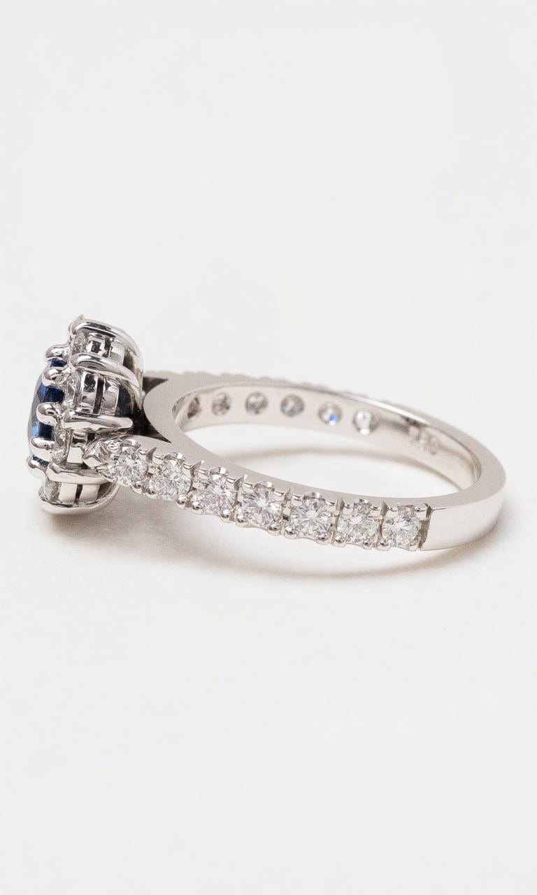 Hogans Family Jewellers 18K WG Ceylon Sapphire Halo Style Ring