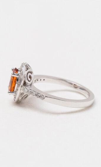 Hogans Family Jewellers 18K WG Cinnamon Hessonite Garnet Dress Ring