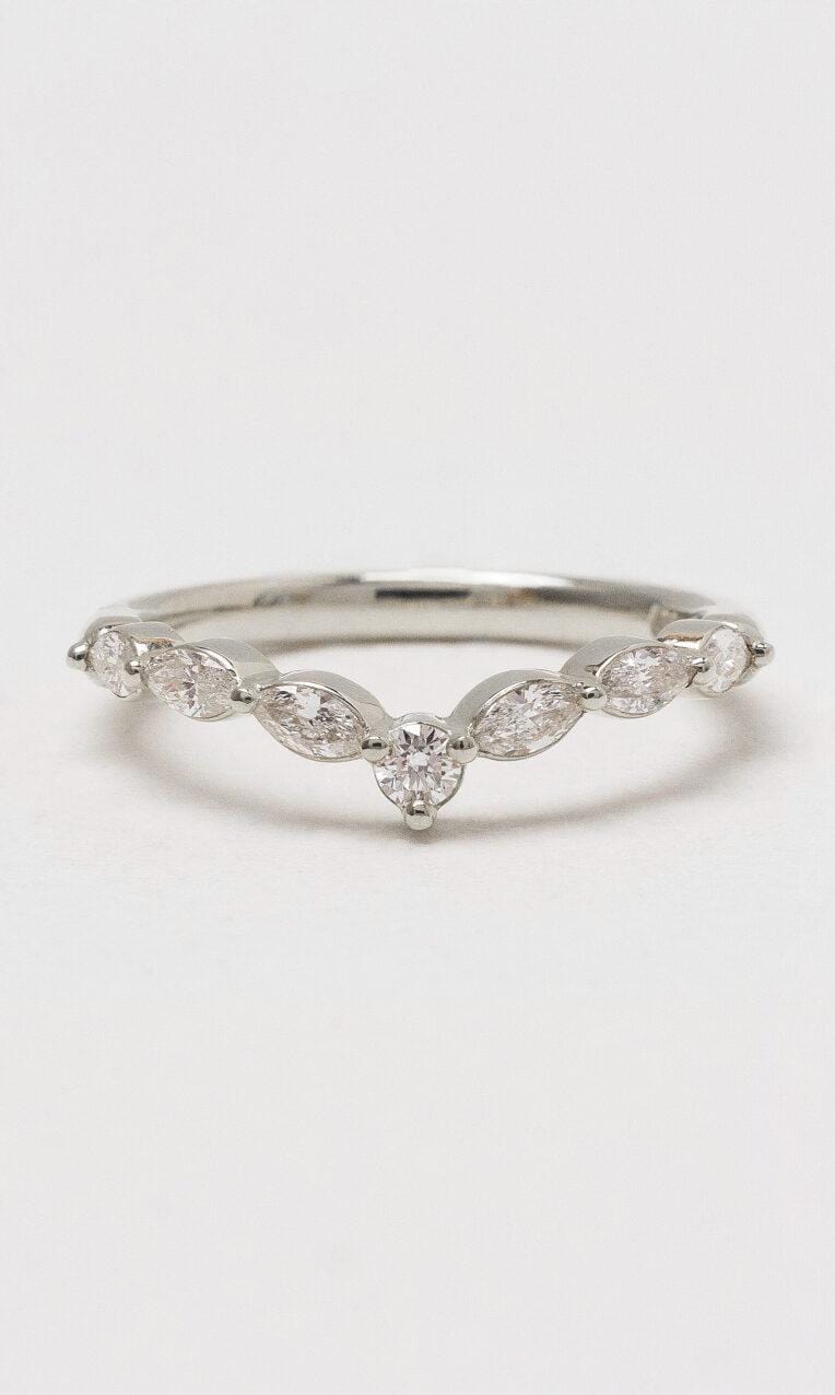 Hogans Family Jewellers 18K WG Contoured Marquise Diamond Ring