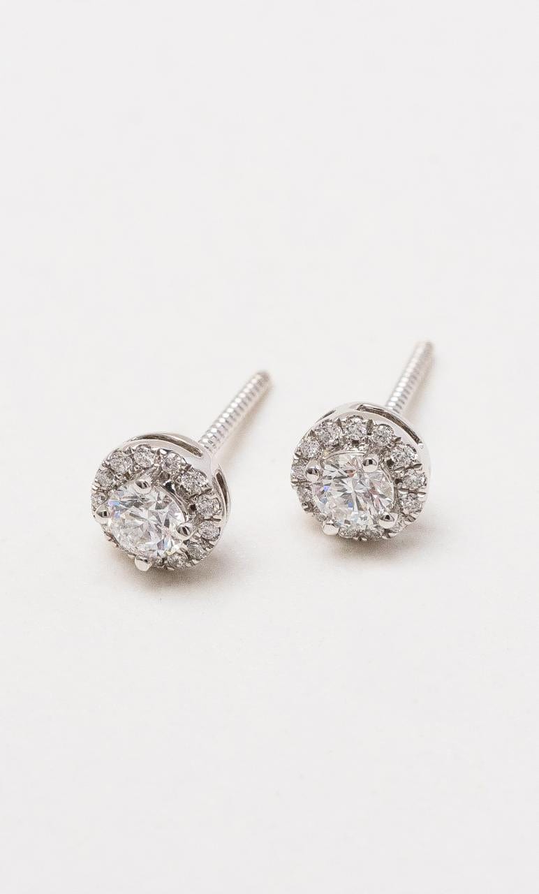 Hogans Family Jewellers 18K WG Diamond Cluster Stud Earrings