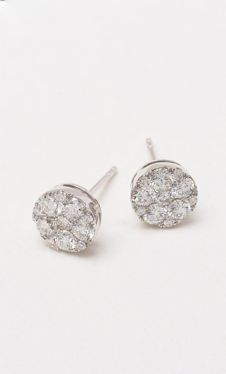 Hogans Family Jewellers 18K WG Diamond Cluster Stud Earrings