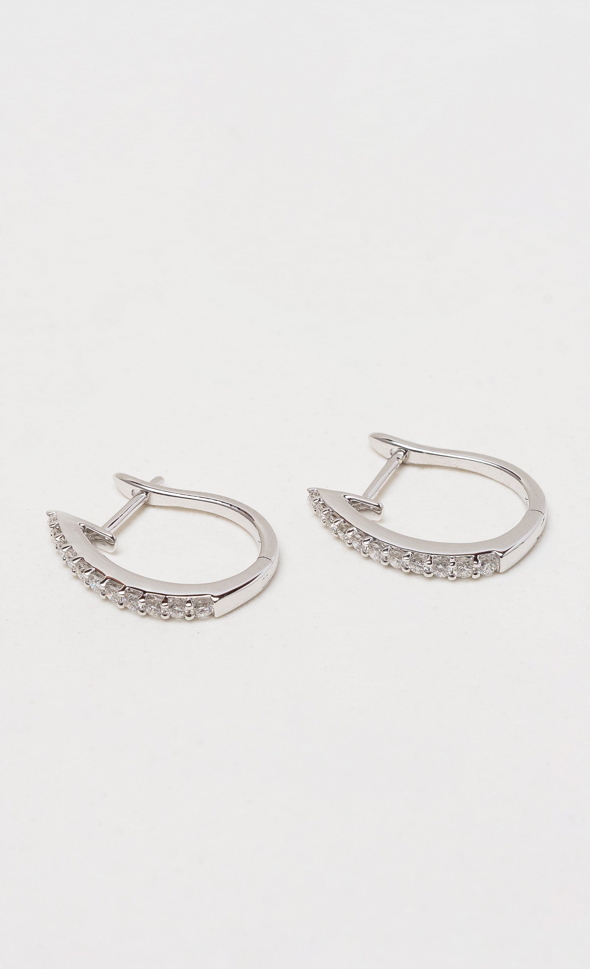 Hogans Family Jewellers 18K WG Diamond Huggie Earrings
