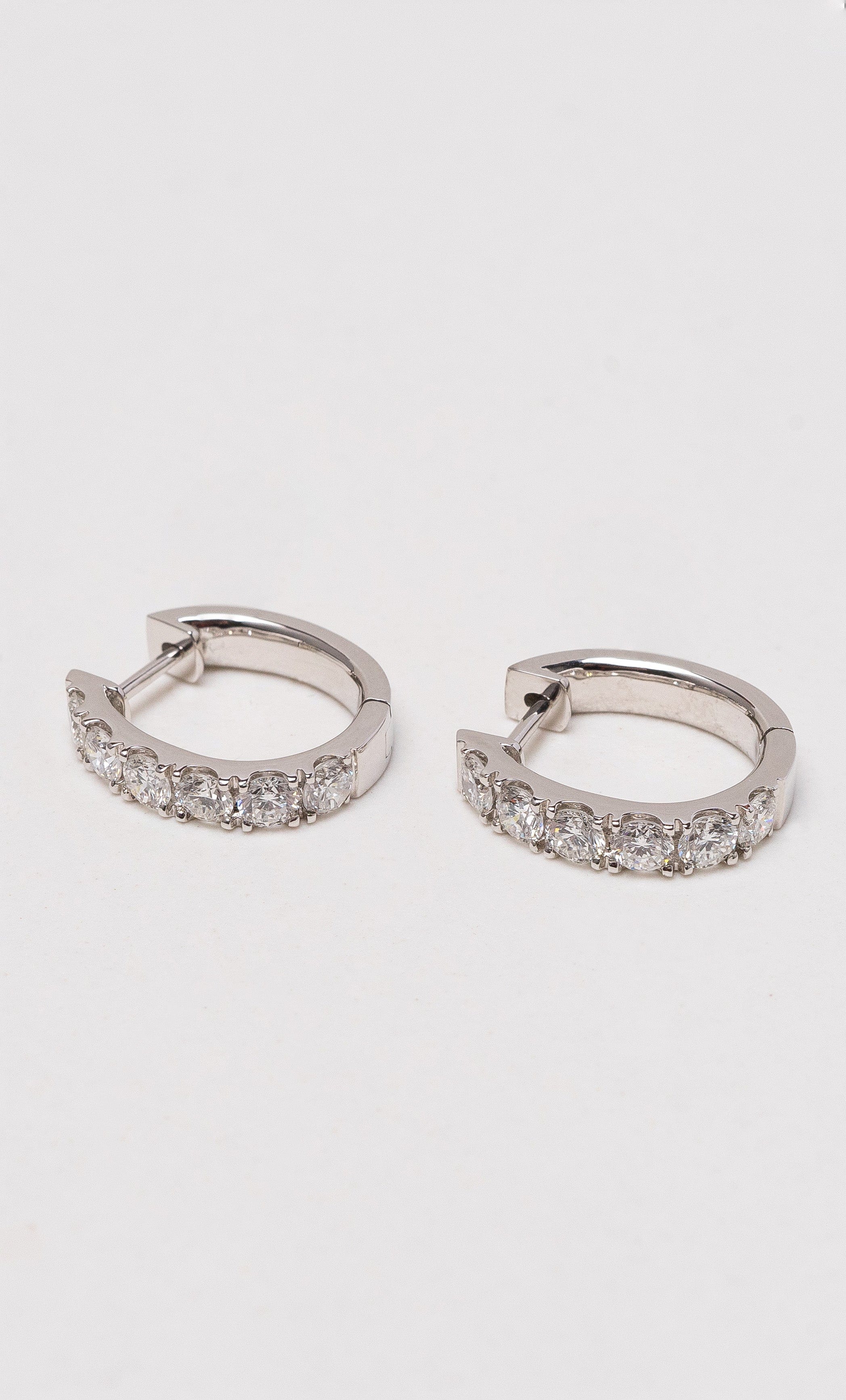 Hogans Family Jewellers 18K WG Diamond Huggie Earrings