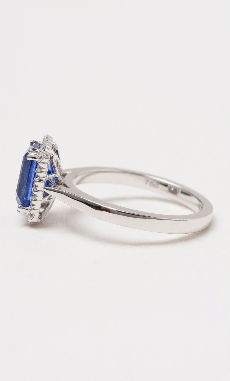 Hogans Family Jewellers 18K WG Emerald Cut Ceylon Sapphire Ring