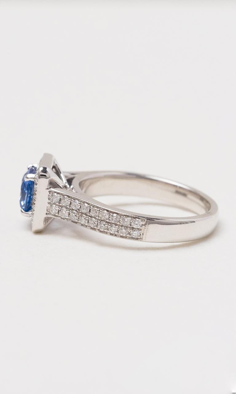 Hogans Family Jewellers 18K WG Halo Style Cushion Ceylon Sapphire Ring