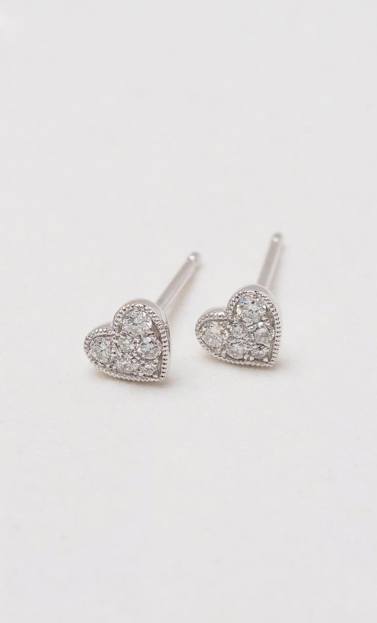 Hogans Family Jewellers 18K WG Heart Cluster Stud Earrings