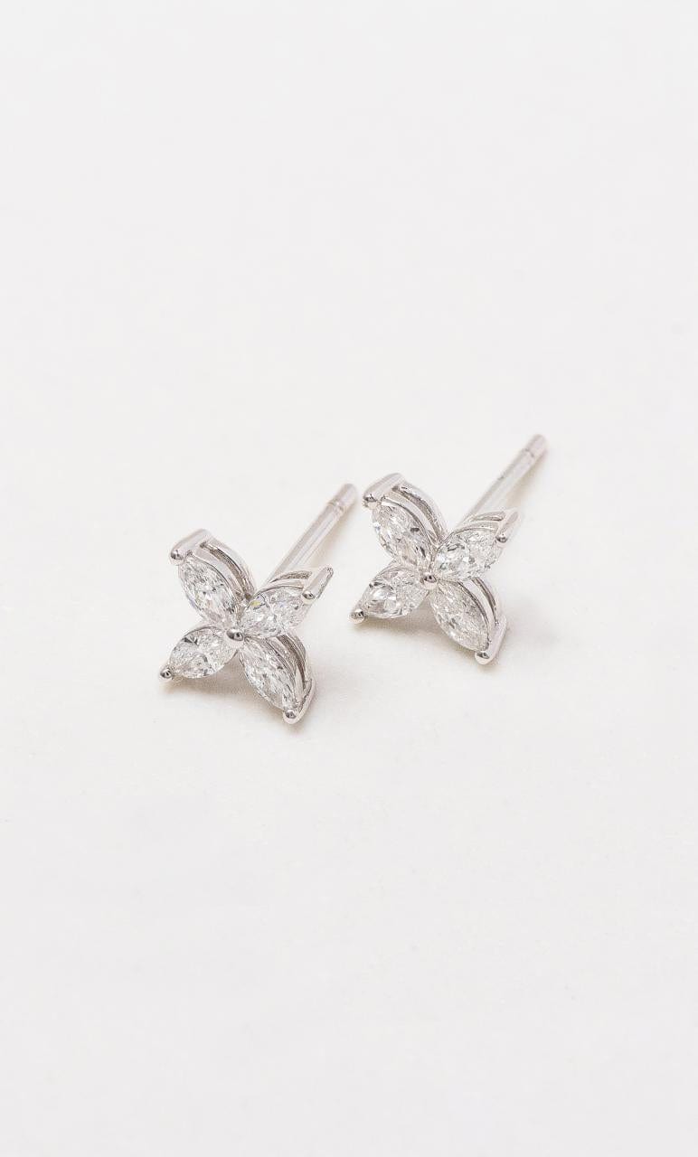 Hogans Family Jewellers 18K WG Marquise Diamond Stud Earrings