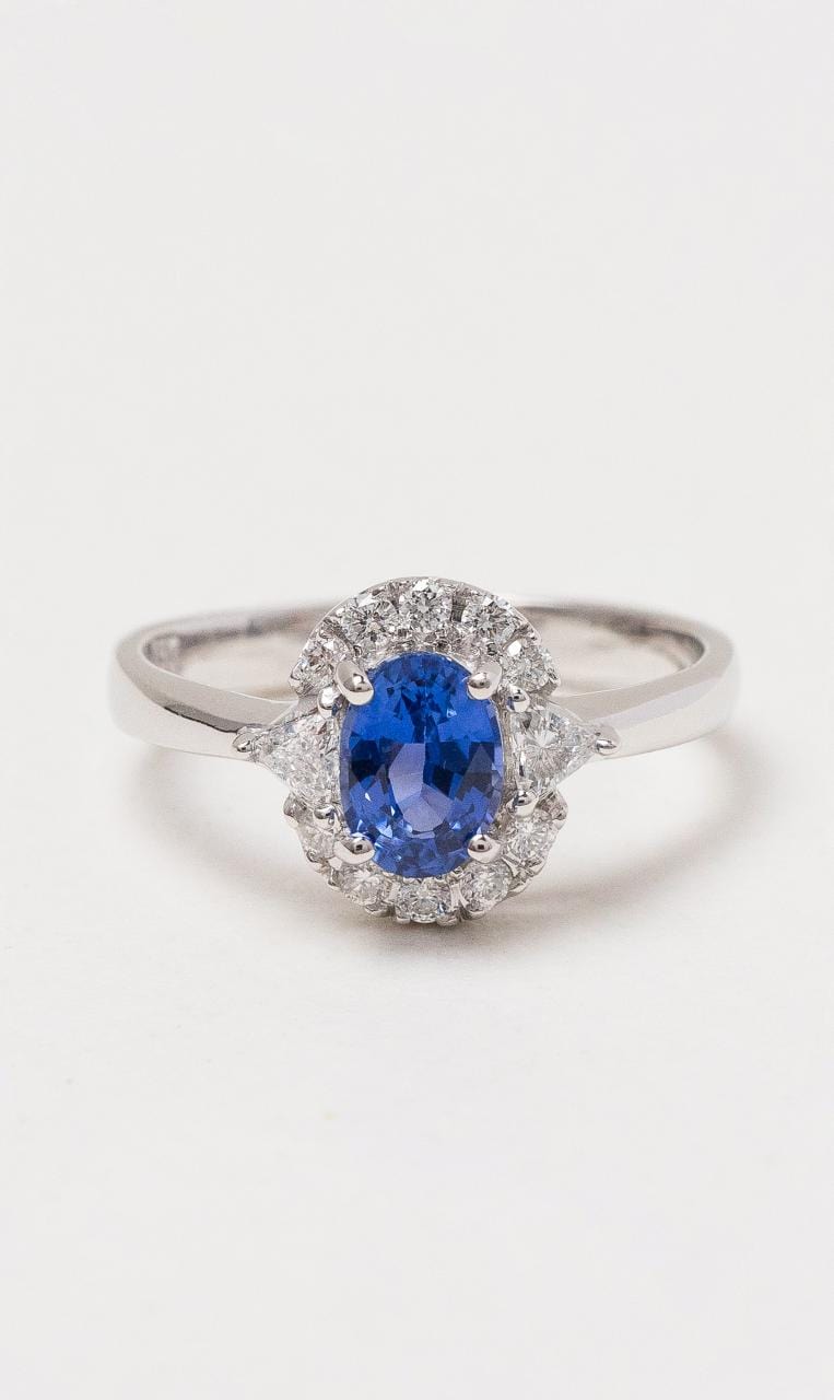 Hogans Family Jewellers 18K WG Oval Ceylon Sapphire Dress Ring