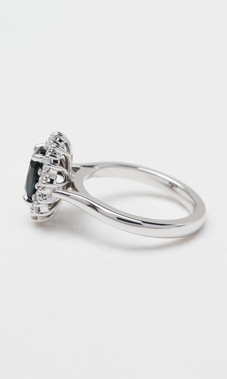 Hogans Family Jewellers 18K WG Oval Cut Australian Sapphire Halo Ring