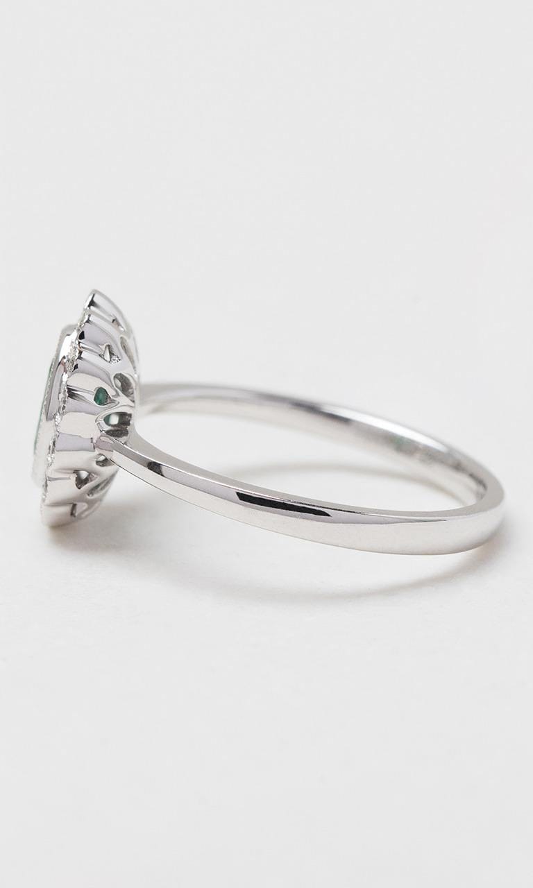 Hogans Family Jewellers 18K WG Oval Cut Emerald Halo Dress Ring