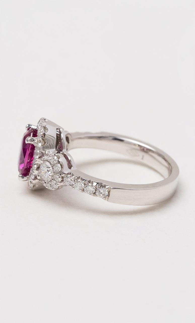 Hogans Family Jewellers 18K WG Oval Pink Sapphire & Diamond Ring